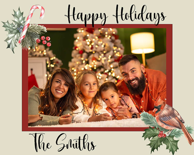 5x4 Cardinal Holiday Card