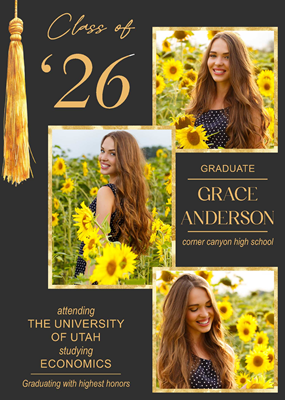 Gold Tassel Grad Card