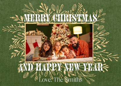 Green and Gold Holiday Card